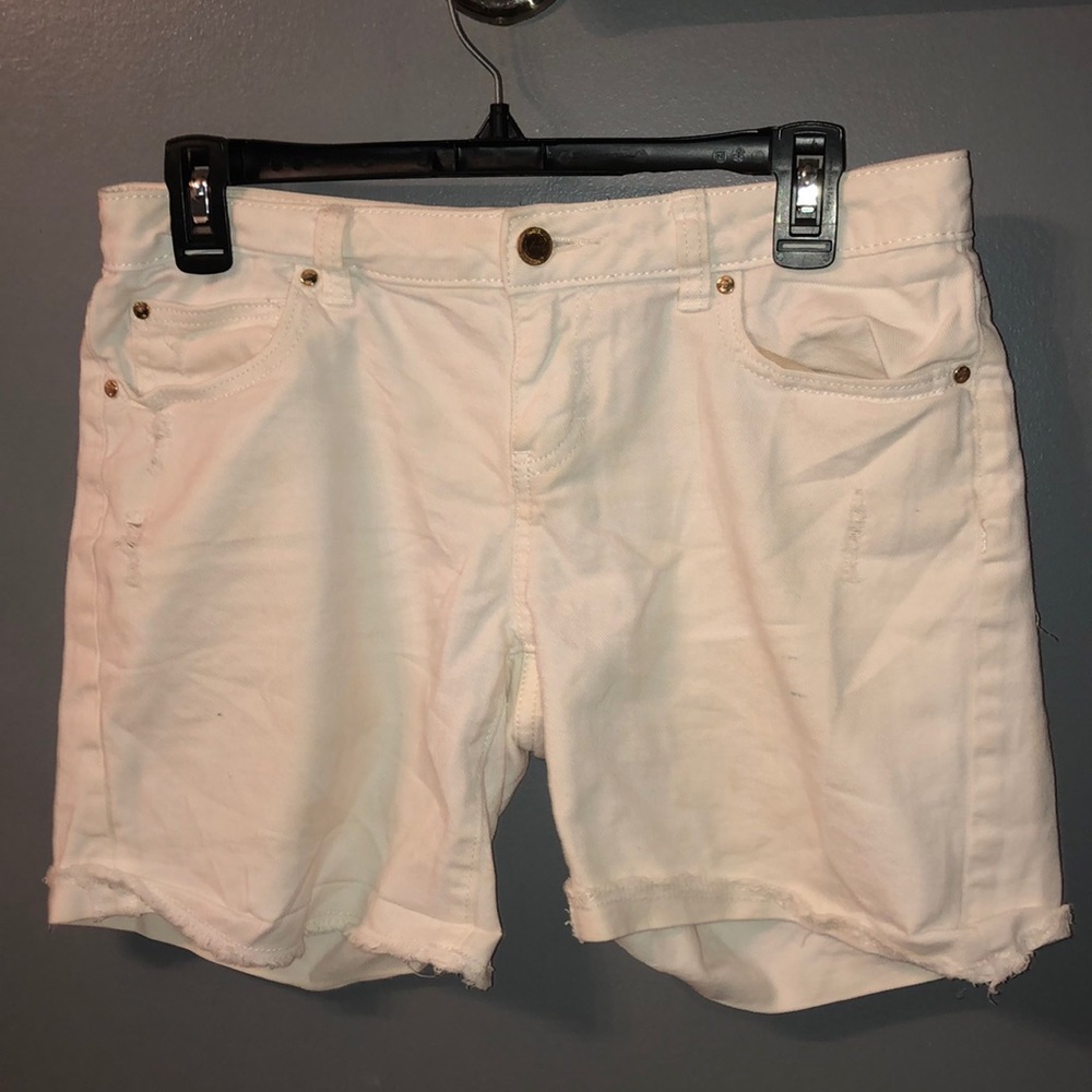 J-Lo White Denim Shorts